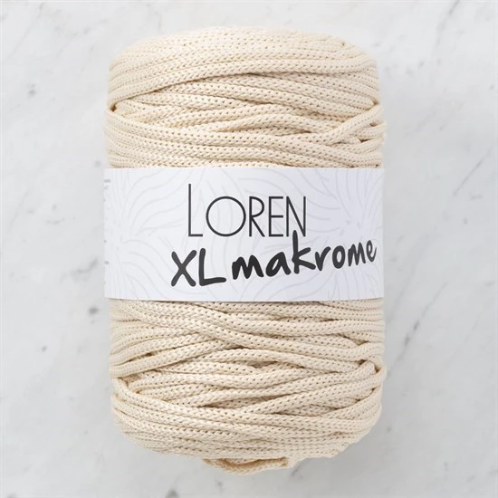 Loren XL Makrome Açık Bej El Örgü İpi - R040 - 33705