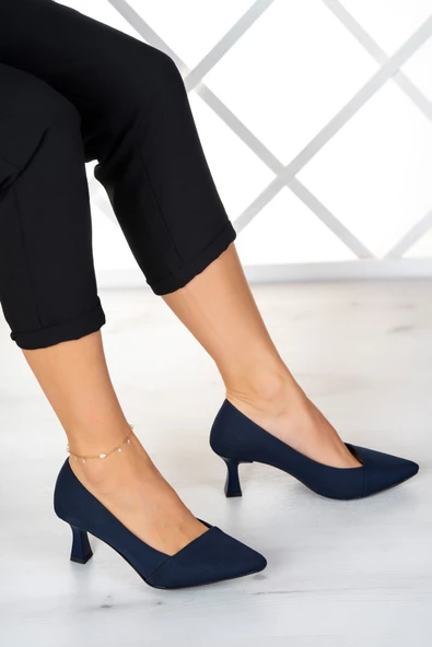 Erkan Saçmacı Laura Plus Lacivert Krep Abiye Ayakkabı - 2
