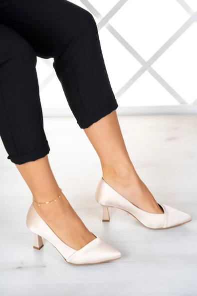 Erkan Saçmacı Laura Plus Ten Saten Abiye Ayakkabı - 2