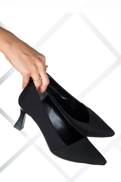 Erkan Saçmacı Laura Plus Siyah Krep Abiye Ayakkabı - 4