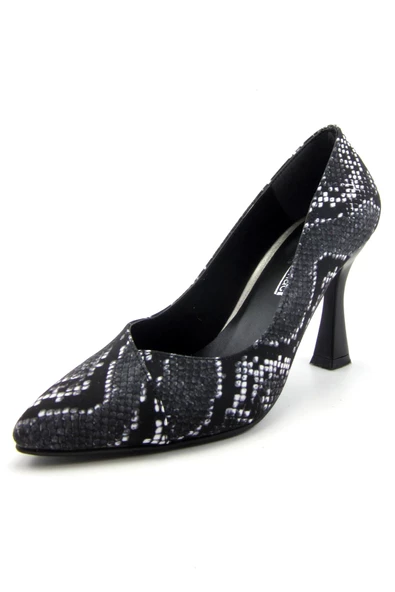 Erkan Saçmacı Jatqılı Exclusive Siyah Yılan Kadeh Topuklu Ayakkabı - 2