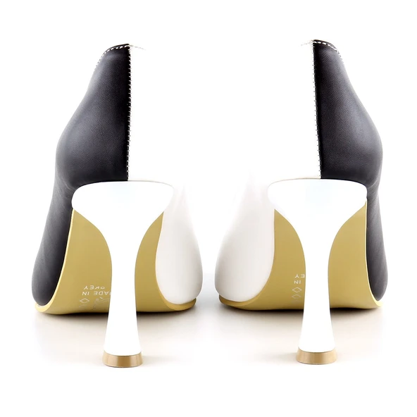 Erkan Saçmacı Jatqılı Plus Siyah Beyaz Kadeh Topuklu Ayakkabı - 3