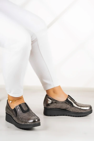 Erkan Saçmacı Jennifer Gümüş Yılan Hakiki Deri Günlük Ayakkabı - 2