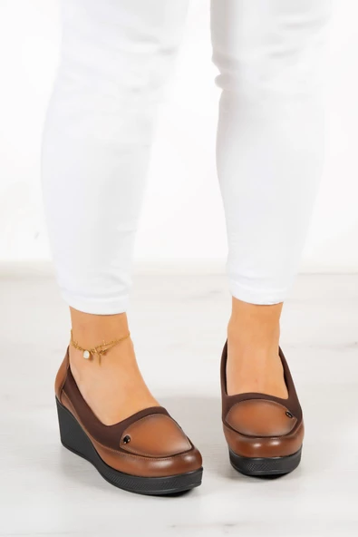 Erkan Saçmacı Priscilla Taba Hakiki Deri Dolgu Topuklu Streç Günlük Ayakkabı - 3