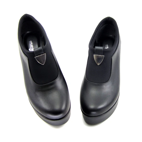 Erkan Saçmacı Sofia Exclusive Siyah Streç Tokalı Yuvarlık Burun Dolgu Topuklu Günlük Ayakkabı - 3