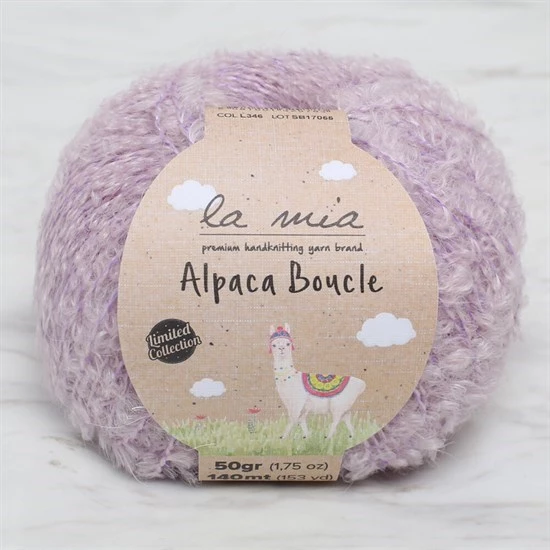 La Mia Alpaca Boucle 50 Gr Lila El Örgü İpi - L346 - 34391