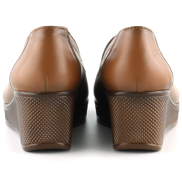 Erkan Saçmacı Daisy Taba Hakiki Deri Dolgu Topuklu Günlük Ayakkabı - Resim 3