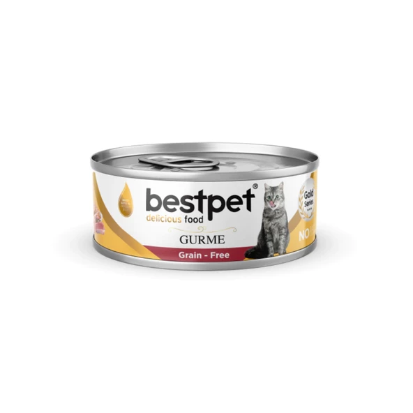Bestpet Gurme Tahılsız  Kuzulu Yetişkin Kedi Konservesi 85 Gr  (24 Adet)