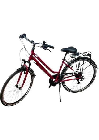 ÜMİT 2833 VENTURA L KADIN ŞEHİR BİSİKLETİ 430H V 28 JANT 21 VİTES BORDO BEYAZ