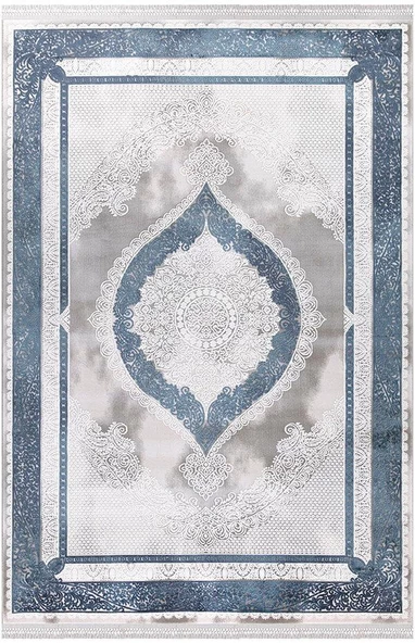 İpek Halı Yolluk Halısı 100x200 Blossom 13615 Mavi