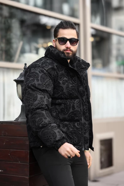 ERKEK DİK YAKA KIŞLIK FLOK MONT - 15