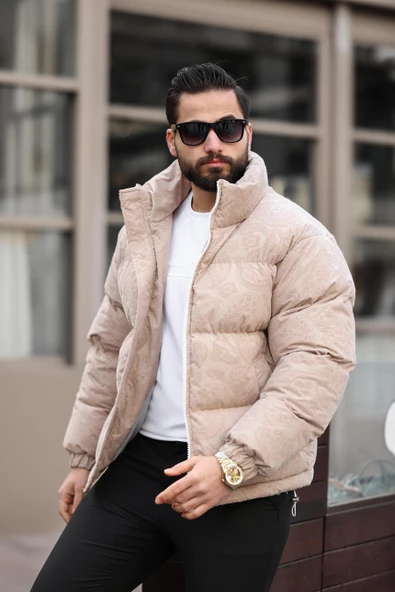 ERKEK DİK YAKA KIŞLIK FLOK MONT - 5