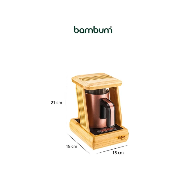 BAMBUM KALLAVİ TÜRK KAHVE MAKİNESİ BRONZ - 5