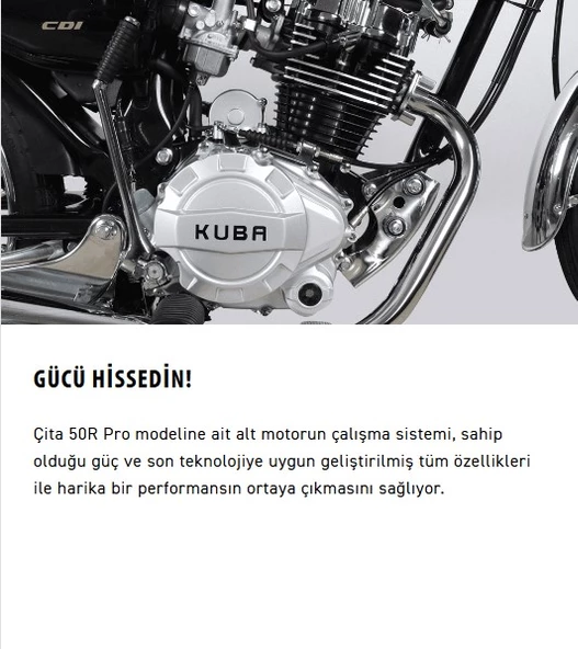 Kuba Çita 50-r Pro Motosiklet Kırmızı - 3