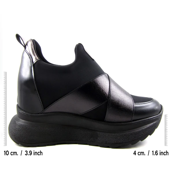 Erkan Saçmacı Lopez Siyah Streç Gizli Dolgu Topuklu Günlük Ayakkabı - 2