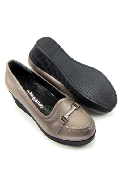 Erkan Saçmacı Maika Vizon Hakiki Deri Dolgu Topuklu Günlük Ayakkabı - Resim 2