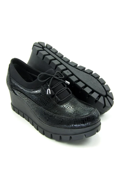 Erkan Saçmacı Olympia Siyah Yılan Hakiki Deri Dolgu Topuklu Günlük Ayakkabı - 3