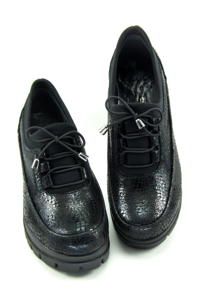 Erkan Saçmacı Olympia Siyah Yılan Hakiki Deri Dolgu Topuklu Günlük Ayakkabı - 4