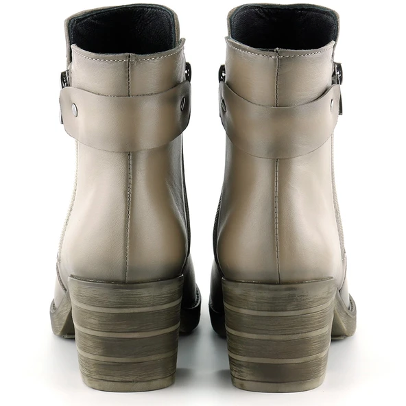 Erkan Saçmacı Zandra Vizon Hakiki Deri Yandan Fermuarlı Kalın Topuklu Bot - 4