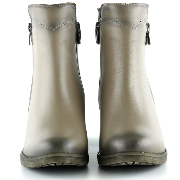 Erkan Saçmacı Zandra Vizon Hakiki Deri Yandan Fermuarlı Kalın Topuklu Bot - 3