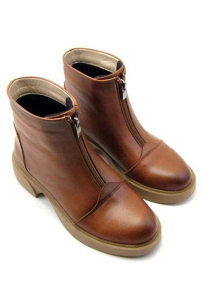 Erkan Saçmacı Zabrina Taba Hakiki Deri Fermuarlı Topuklu Bot - 4