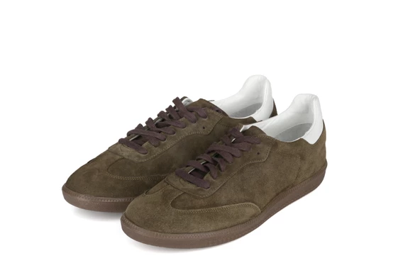 Erkek Hakiki Deri Sneaker Şık Rahat Ve Modern Tasarım 4215-1G Haki Süet - 2