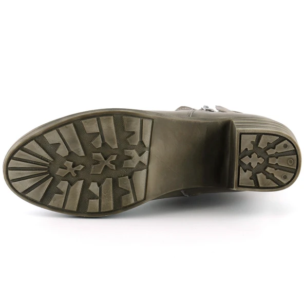 Erkan Saçmacı Zandra Vizon Hakiki Deri Yandan Fermuarlı Kalın Topuklu Bot - 5