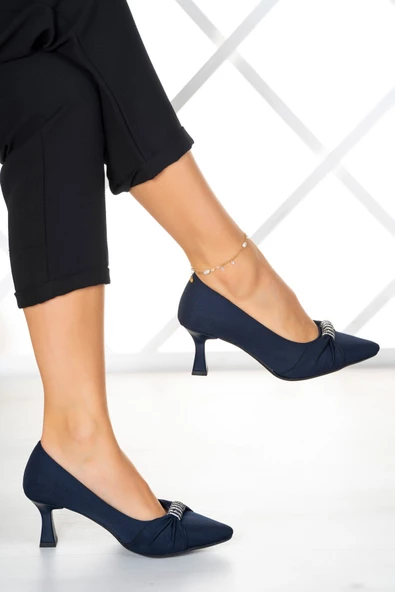 Erkan Saçmacı Wendy Lacivert Krep Taş Tasarımlı Ayakkabı ürün görseli