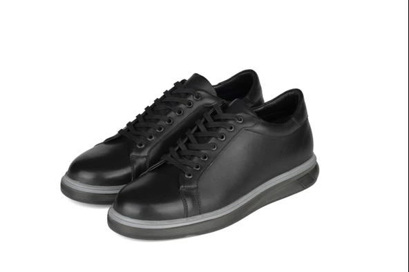 Erkek Hakiki deri Kaydırmaz Taban Kışlık Ayakkabı Bond-T Siyah - 3