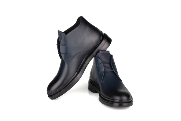 Hakiki Deri Günlük Lacivert Erkek Bot BY522 - 2