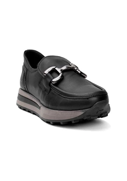 MAMMAMİA D24KA-3260 KAYMAZ TOKALI LOAFER DERİ KADIN AYAKKABI - 4