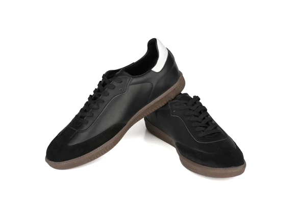 Erkek Hakiki Deri Sneaker Şık Rahat Ve Modern Tasarım 4215-1G Siyah - 2