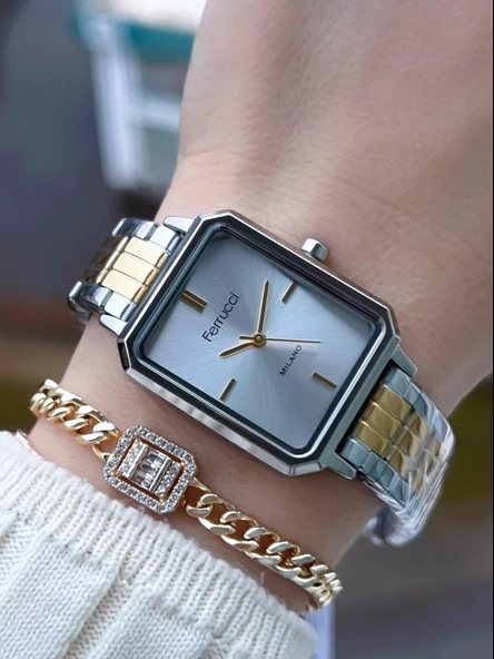 Ferrucci Çelik Kordon 2 Yıl Garantili Yeni Sezon 30 Mt Suya Dayanıklı Kadın Kol Saati BFC.13601.04 ürün görseli