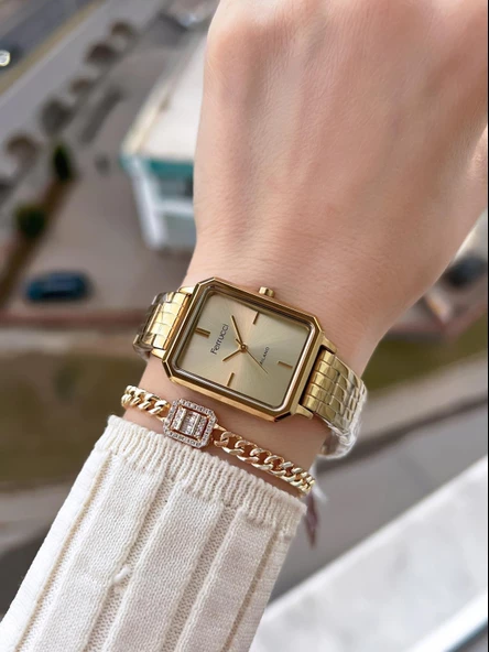 Ferrucci Çelik Kordon 2 Yıl Garantili Yeni Sezon 30 Mt Suya Dayanıklı Kadın Kol Saati BFC.13601.02 - Resim 2