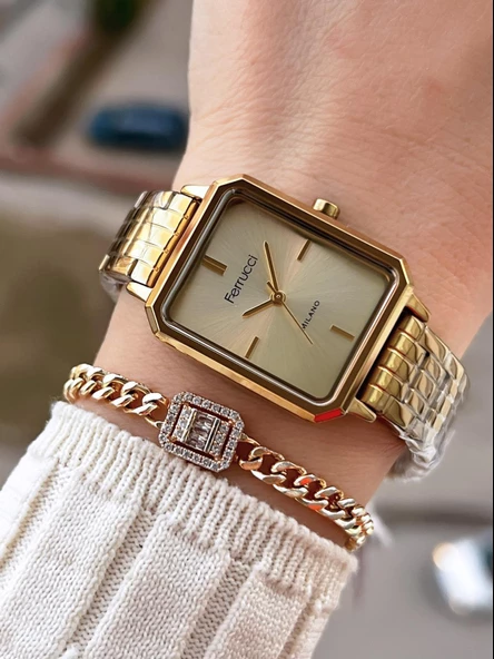 Ferrucci Çelik Kordon 2 Yıl Garantili Yeni Sezon 30 Mt Suya Dayanıklı Kadın Kol Saati BFC.13601.02 ürün görseli