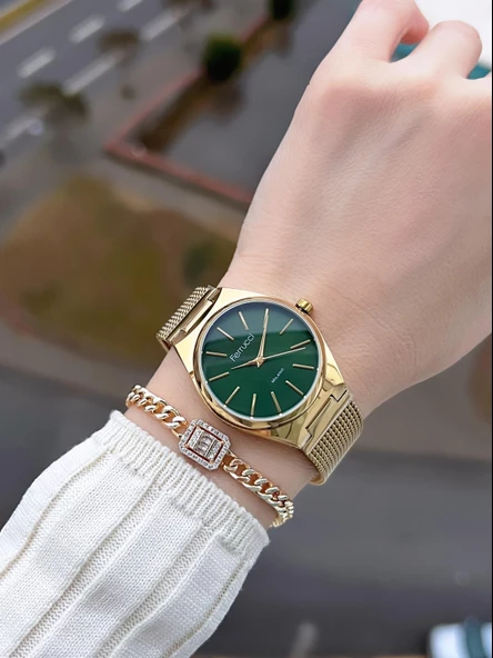 Ferrucci Çelik Kordon 2 Yıl Garantili Yeni Sezon 30 Mt Suya Dayanıklı Kadın Kol Saati BFC.03439.05 - 2