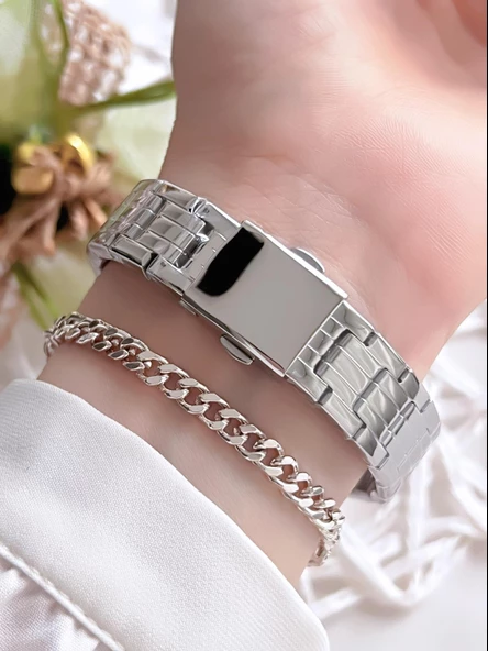 Ferrucci Çelik Kordon 2 Yıl Garantili Yeni Sezon 30 Mt Suya Dayanıklı Kadın Kol Saati BFC.13601.01 - Resim 3