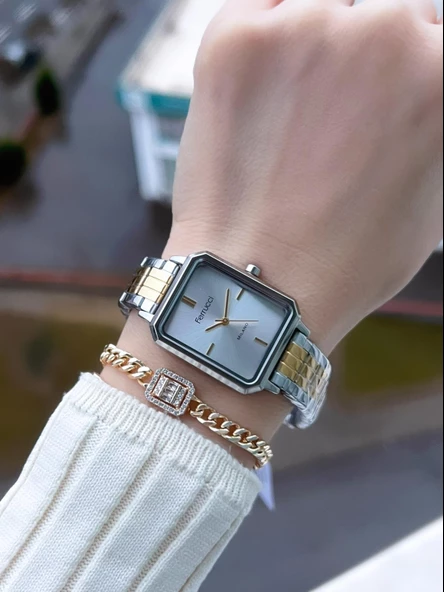 Ferrucci Çelik Kordon 2 Yıl Garantili Yeni Sezon 30 Mt Suya Dayanıklı Kadın Kol Saati BFC.13601.04 - Resim 2