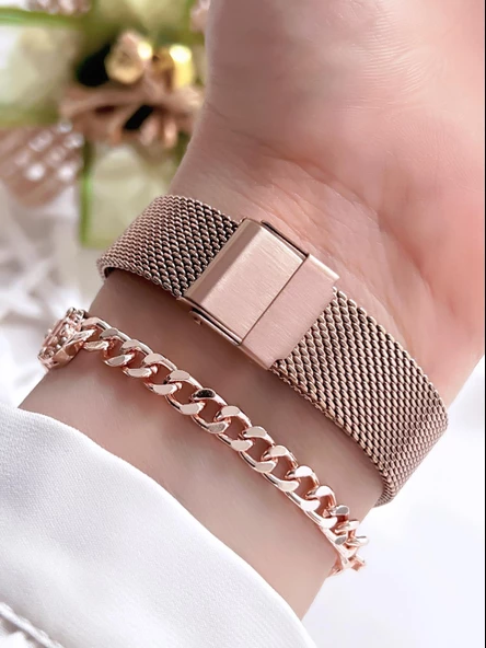 Ferrucci Çelik Kordon 2 Yıl Garantili Yeni Sezon 30 Mt Suya Dayanıklı Kadın Kol Saati BFC.033443.04 - Resim 3