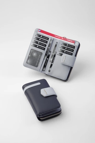 CENGİZ PAKEL Kadın Orta Boy Cüzdan 65256M Lacivert-Buz Mavi