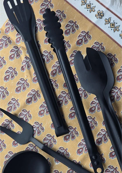 Black Servis Seti - 8li Mutfak Servis, Mangal Takımı - Paslanmaz Çelik, 8 Parça - 2