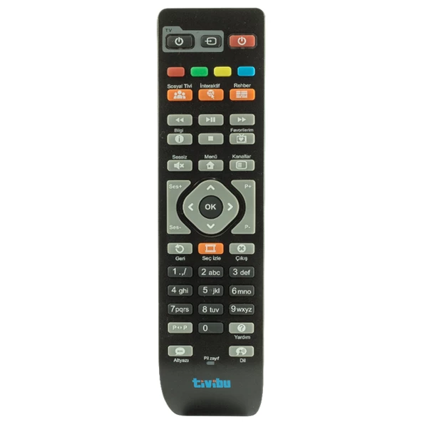 TİVİBU AİRTİES HD BLİSTERLİ ORJİNAL UYDU KUMANDA (RENKLİ TUŞLAR ÜSTTE) (2 BÜYÜK PİLLİ AA) ürün görseli 1