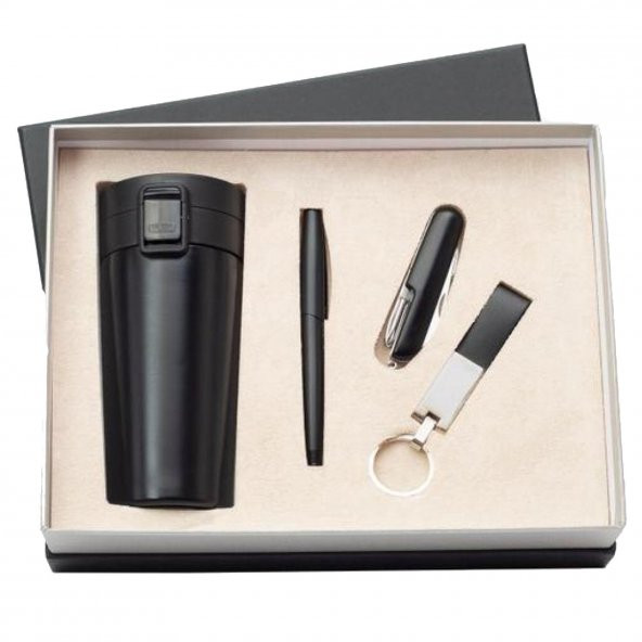 Özel Kutulu Premium Termos Fonksiyonlu Çakı Kalem Anahtarlık Set