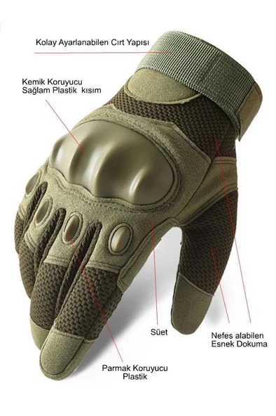 Single Sword Koruyucu Tam Parmak Motorcu Ve Bisiklet Eldiveni - 10