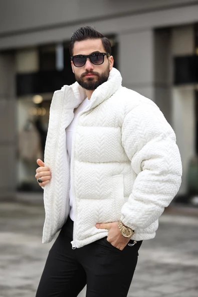 ERKEK DİK YAKA KIŞLIK ÖRME MONT - 7