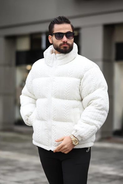 ERKEK DİK YAKA KIŞLIK ÖRME MONT - 9