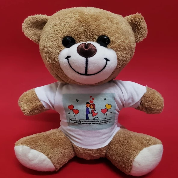 Tişörtlü Kahverengi Peluş Ayıcık - 3