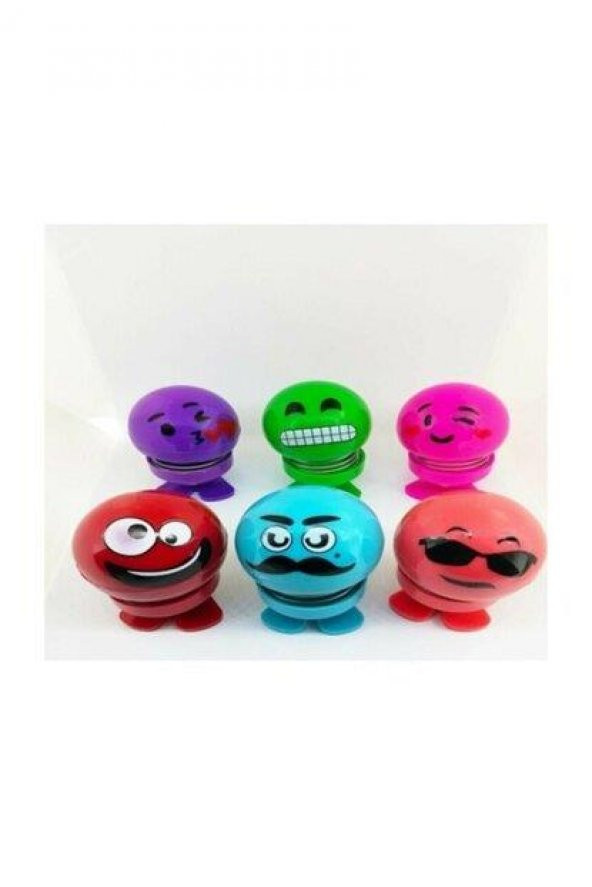 Çılgın Kafalar Sallanan Emoji Zıpzıp Kafalar 6 Adet* - 1