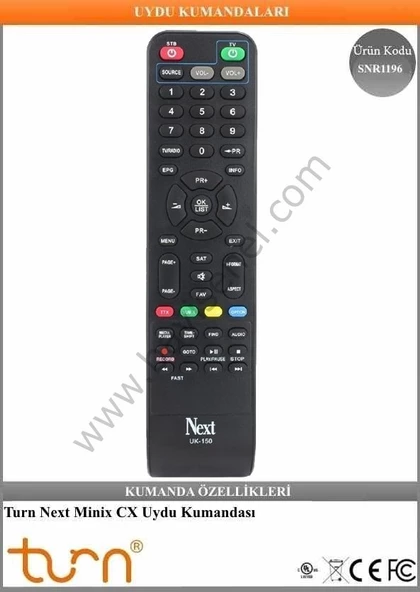 Nextstar 18000 FTA USB HDMI CX Uydu Kumandası ürün görseli 1