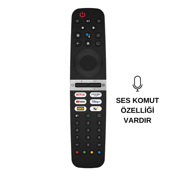 ARÇELİK-BEKO. GR-V5 SES KOMUTLU NETFLIX-PRIMEVİDEO -YOUTUBE-DISNEY-EXXEN-TV+ LCD LED TV KUMANDASI